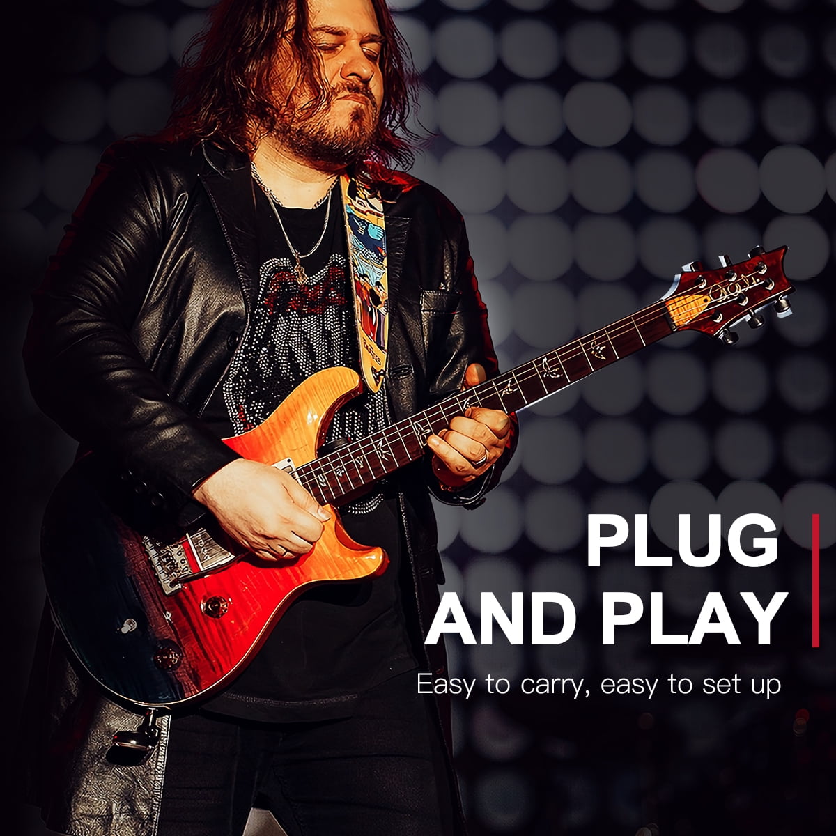 Xvive U2 Guitar Wireless System Wireless Guitar Transmitter and Receiver for Guitar, Bass, Amp, Violin(Black)