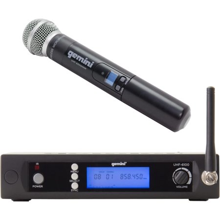 Gemini Wireless Microphone System - Professional UHF Single Channel Receiver with Handheld Mic  256 Selectable Frequencies  LCD Display  240ft Range  Rack Mountable for Stage Performance (U price history on PriceWatchPro