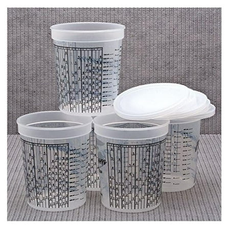 Universal Reuseble Mixing Cups with Measuring Marks 1 QT 5 PC Set