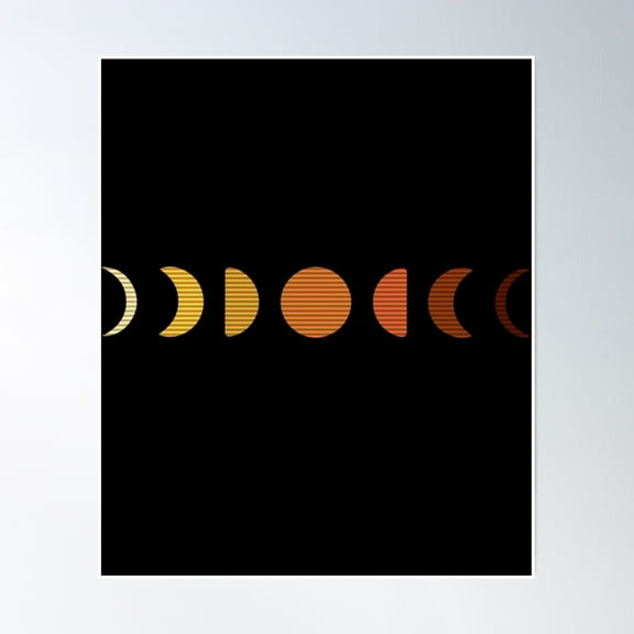 Phases Of The Moon Poster Wall Art, Modern Wall Decor, 8x12 UNFRAMED