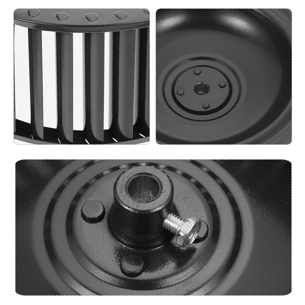 CRILSTYLEO 2pcs Range Hood Motor Wind Wheel Black Metal Ventilation for Kitchen Environment