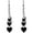 Silver Black, variant on Stainless Steel Heart Charms Long Tassel Style Dangle Drop Earrings