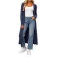 thumbnail image 2 of DIOAZUD Women's Plus Size Ribbed Knit Cardigan Extra Long Open Front Long Sleeve Floor Length Cardigan Sweater Soft Lightweight, 2 of 8