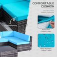 thumbnail image 2 of Outsunny 7 Pieces Patio Furniture Set with Cushions, PE Rattan Outdoor Conversation Set, Sectional Furniture Sofa Set with Glass Top Coffee Table and Pillows, for Garden, Lawn, Deck, Sky Blue, 2 of 9
