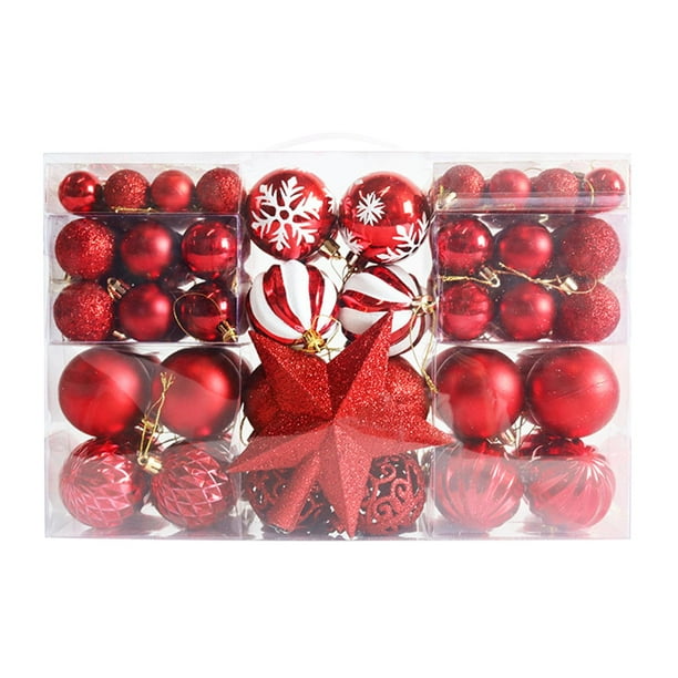 Bolas Colgantes de Navidad Sunnimix decoración Festival de Halloween 101 piezas rojo