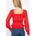 thumbnail image 4 of Long Slv Smocked Chiffon Top, 4 of 16