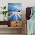 thumbnail image 5 of Red Cabin Winter Scenery Canvas Print, Snowy Landscape Wall Art for Living Room Bedroom Dining Room Office Cabin Home Decor, 5 of 8