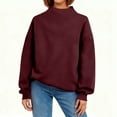 thumbnail image 4 of Womens Oversized Sweatshirts Turtleneck Pullover Long Sleeve No Hood Tops Fall Fashion Outfits 2025 Clothes Wine L, 4 of 6