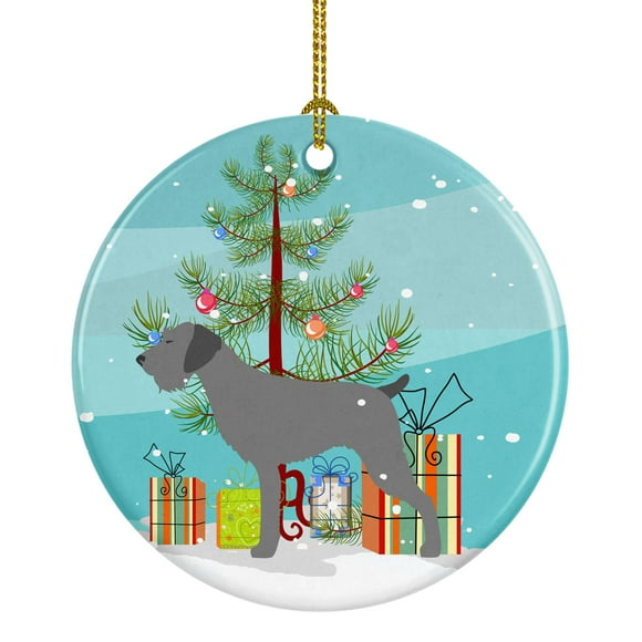 German Wirehaired Pointer Merry Christmas Tree Ceramic Ornament