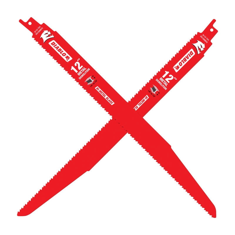 Diablo 12 in. BiMetal Reciprocating Saw Blade 8/10 TPI 2 pk