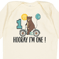 thumbnail image 4 of Inktastic 1st Birthday Bear on Bicycle 1 Year Old Boys or Girls Long Sleeve Baby Bodysuit, 4 of 5