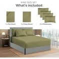 thumbnail image 3 of CGK Linens 6-Piece Extra Deep Pocket Sheet Set With Extra Matching Pillowcases - Full Size Bed Sheets Fits 18"-24" Mattresses, Sage Green, 3 of 7
