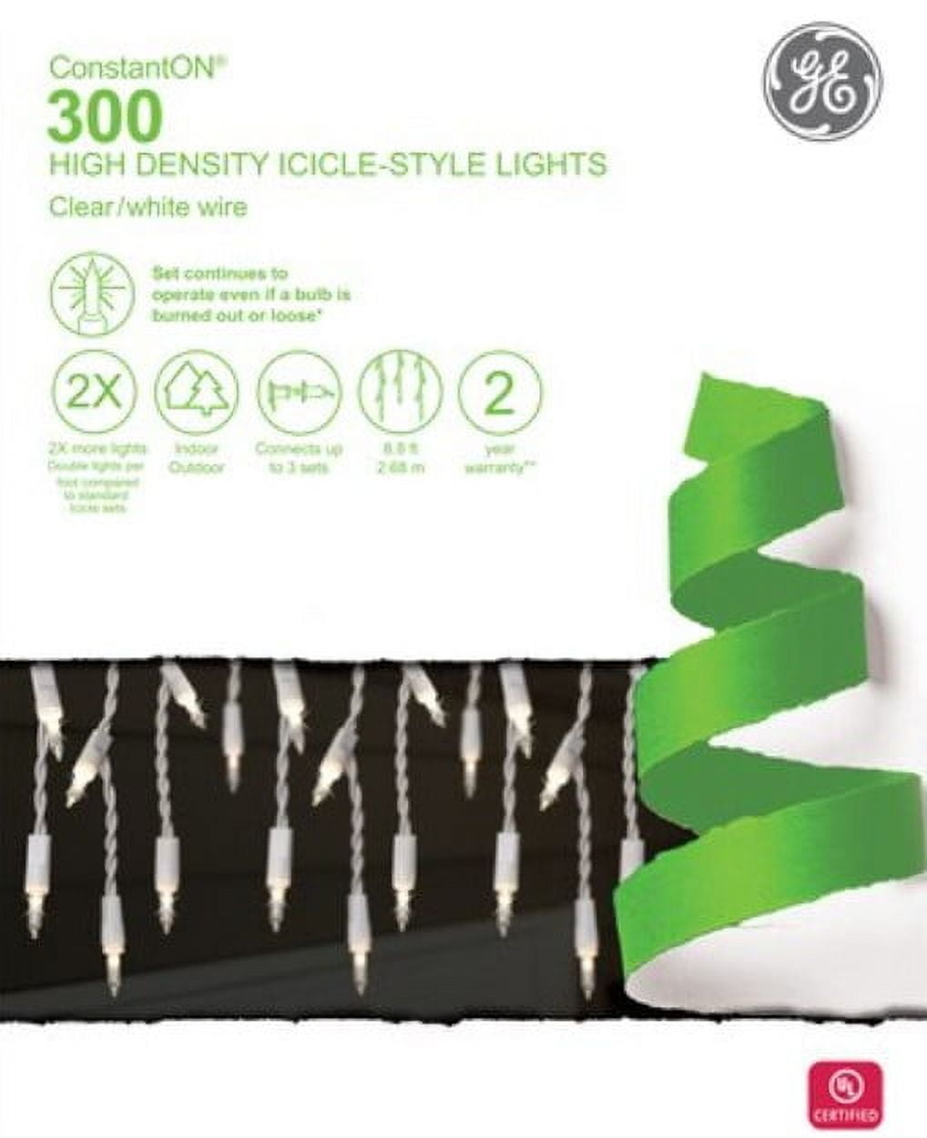 GE Energy Smart 150-Count Constant White Mini LED Plug-In Christmas Icicle  Lights Item #2127353 Model #97442LO - Walmart.com, image size:1018x1250