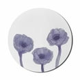 thumbnail image 1 of Floral Mouse Pad for Computers, Monochrome Style Design of Watercolor Inspired Anemone Flowers Print, Round Non-Slip Thick Rubber Modern Gaming Mousepad, 8" Round, White and Dark Indigo, by Ambesonne, 1 of 2