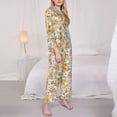 thumbnail image 3 of Daiia Hippie Bee Honeycomb for Women's Long-Sleeved Pajama Set – Soft & Comfortable Sleepwear Button-Up Pajamas Cozy Lounge Wear-Large, 3 of 7