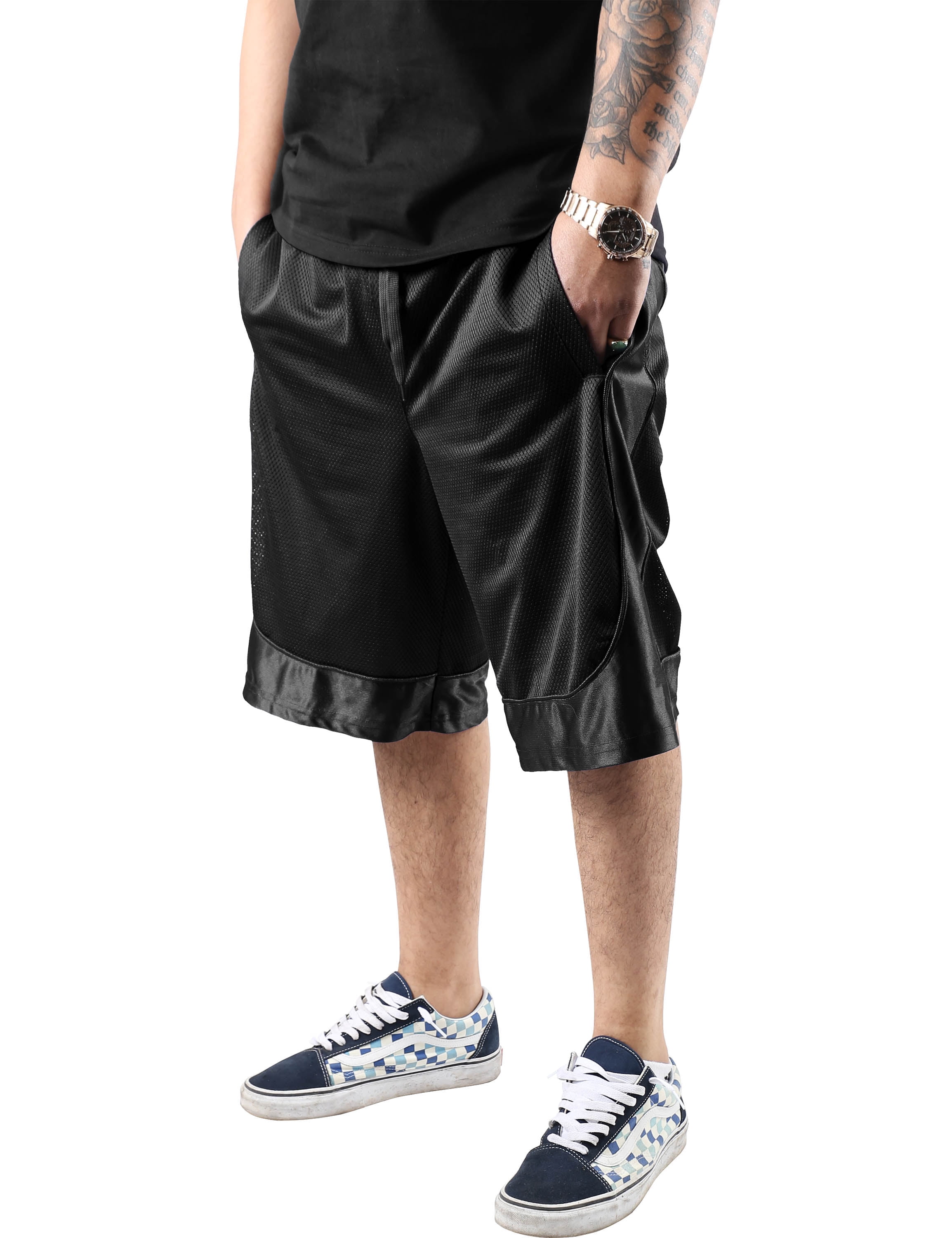 Hat and Beyond Men's Athletic Sportswear Basketball Heavy Mesh Shorts ...