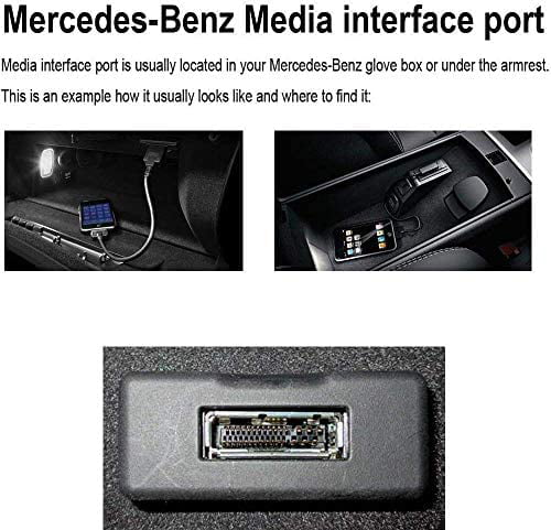 Media in AMI MDI to Stereo 3.5MM Audio Aux & Micro USB Charg Adapter Cable for Mercedes Benz A B C CLA E CLS GLK Cl GL G GLE AMG-Class for Android 