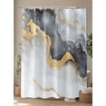 thumbnail image 4 of Marble Texture Shower Curtain, Abstract Black Gold Gradient Art Waterproof Shower Curtain Set with 12 Hooks Lightweight Washable Fabric Shower Curtains for Bathroom 72x84 Inches, 4 of 6