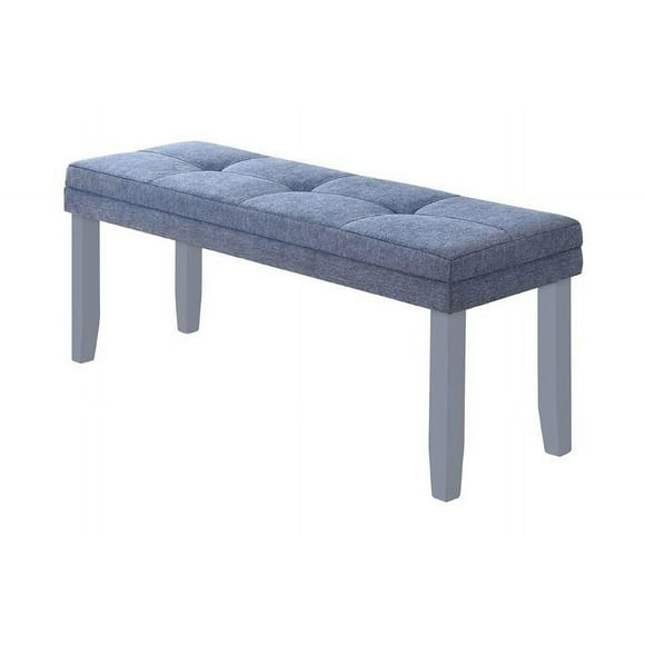 Aerys Tommy Banc de salle à manger en bois massif gris avec assise en tissu