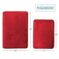 thumbnail image 3 of Set of 2 Small Clara Clark Bath Mat Bathroom Rug - Absorbent Memory Foam Bath Rugs - Non-Slip, Thick, Cozy Velvet Feel Microfiber Bathrug, Plush Shower, Toilet- Floor Bathmats Carpet - Red - 17"x24", 3 of 6
