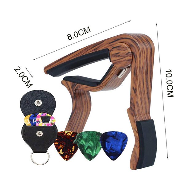 Guitarra Capo De Metal Con 6 Púas De Guitarra Para Guitarra Eléctrica Ukulele Bass Banjo Mandolin Yuarrent OD009272-00