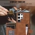 thumbnail image 7 of Dteck for Samsung S23 Ultra 5G Wallet Purse Case Crossbody Leather Case with Card Holder Kickstand Removable Shoulder Strap Shockproof Protective Back Cover 6.8 inch, Brown, 7 of 7