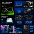 thumbnail image 3 of PC Gamer Completa Xtreme PC Gaming NVIDIA GeForce RTX 5060 Ti Intel Core i9 12900F 32GB SSD 1TB Monitor 23.8 165Hz WIFI W11 White gaming competitivo y streaming, 3 of 6