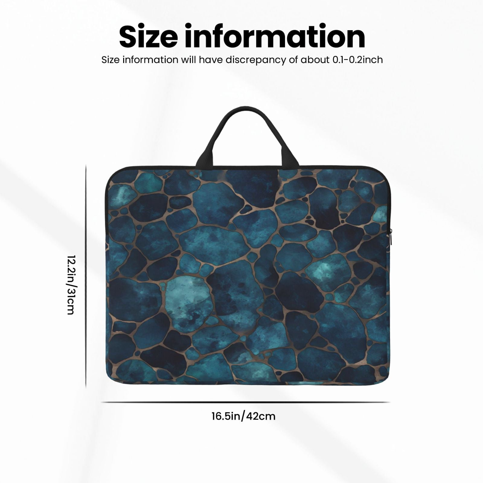 Laptop Sleeve Bag For Women Men 14inch Waterproof Durable Protective Computer Carrying Cover Handle Laptop Case Bag Animal Skin Print Style Darkturquoise_2
