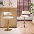 thumbnail image 6 of Zimtown Set of 2 Swivel Barstools, Luxe Padded 24" Counter Bar Stool Adjustable Height with Footrest for Kitchen Island, Bar, Dining Room, Beige & Gold, 6 of 7