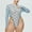Blue, variant on IDALL One Piece Swimsuit Women Swim Suits for Women 2024 Summer Women's Outdoor Beach Swimwear Women's Beach Swimwear Integrated Design Swimwear Bathing Suit Plus Size Swimsuit Blue 3XL