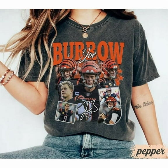 Vintage sports Joe Burrow Unisex Graphic T-shirt, Retro Football Fans Gift Tee,Dark Heather Color,Size M