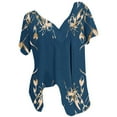 thumbnail image 5 of Womens Tops Short Sleeve Women Plus Size Short Sleeves-Neck Print Blouse Pullover Short Sleeve Blouses, 5 of 5