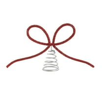 HomeDM Christmas Tree Bow Topper - 11" X 7.28" Large Glitter Rhinestone Metal Xmas Tree Topper Christmas Decor Indoor Outdoor Bow Xmas Ornament Holiday Wedding Thanksgiving Decor