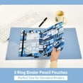 thumbnail image 5 of Abstract Blue Black White Painting 2 Pack Pencil Pouch for 3 Ring Binder Smooth Zipper Folders with Pockets Clear Window Pencil Case, 5 of 6