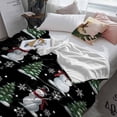 thumbnail image 3 of Christmas Throw Flannel Blanket 30x40In Winter Snowman Christmas Tree Snowflakes Black Super Soft Cozy Bed Blanket, Lightweight Plush Fuzzy Bed Throw for Bedroom Sofa Couch Living Room, 3 of 4