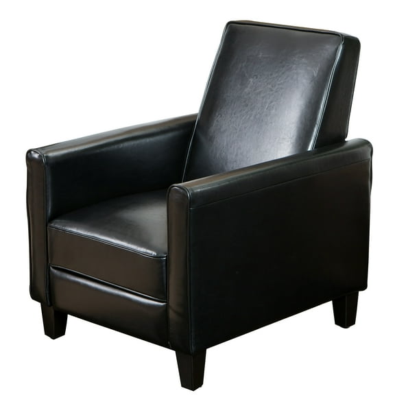GDF Studio Paris Bonded Leather Recliner Club Chair, Black