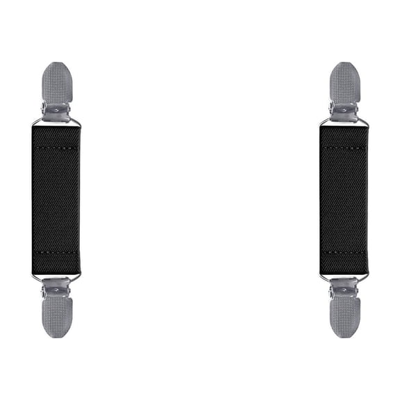 2PCS Adjustable Mitten Clips, Winter Glove Leash, Hat & Scarf Holder for Cold Weather, Black*2