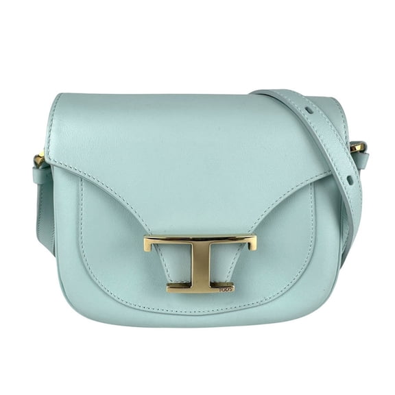 Pre-Owned Tod's T-Timeless Leather Shoulder Bag, Light Blue, Women's, Z7144 (Good)