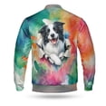 thumbnail image 2 of Funny Watercolor Adorable Border Collie Peeking Through Torn Paper Effect All Over Print 3D Baseball Jacket Borders Dog Lovers Gifts Idea Bomber Jacket Softball - 00026, 2 of 6