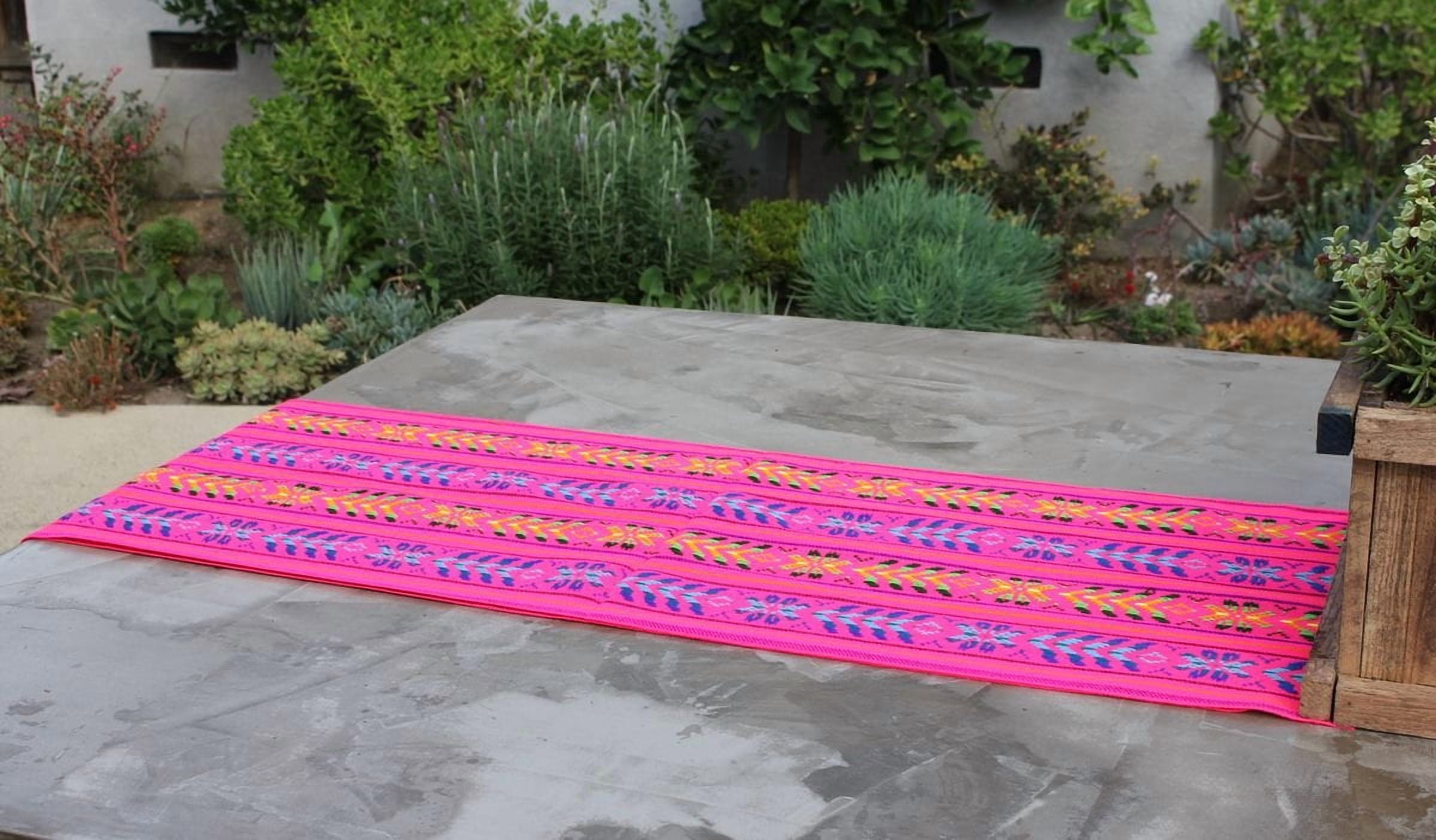 Del Mex Mexican Rebozo Table Runner, Soft Woven Fiesta Wedding Party Decor, 74" x 14" (Pink)