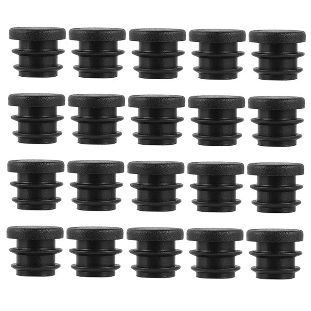 MasteelfCA 100 Pcs Bouchons Intérieurs en Plastique Bouchons de Tuyaux Résistants à l'Usure Bouchons Ronds (Noir)