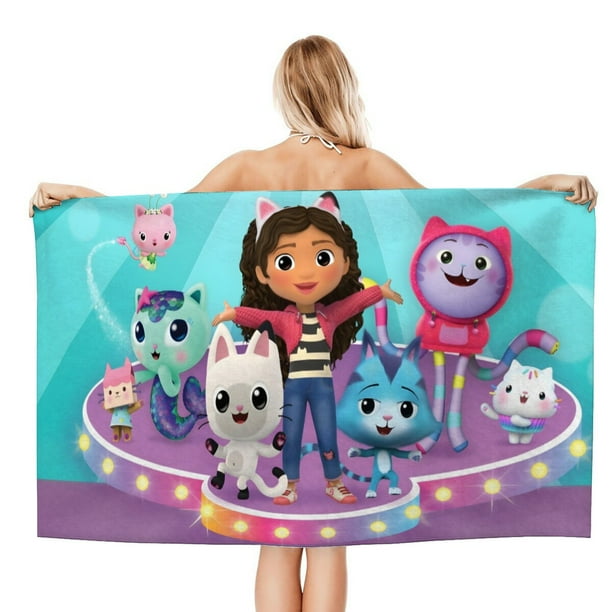Casa de Muñecas de Gabby Toalla de playa de secado rápido con diseño temático, regalo para mujeres y niñas, ideal para cumpleaños, fans, amantes de la música, uso en la playa o al aire libre,78*180cm