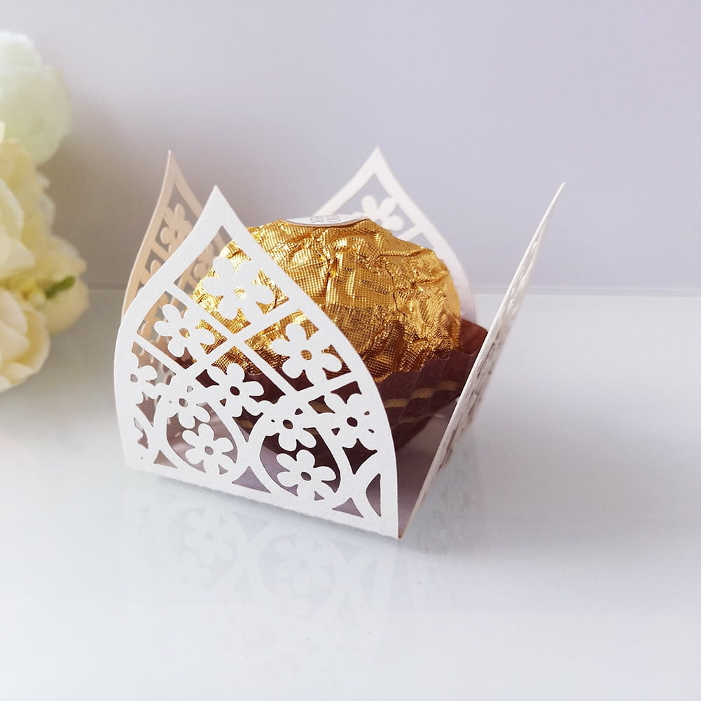 50pcs Hollow Flowers Chocolate Candy Bar Wrapper Birthday Party Supplies Wedding Candy Decoration Walmart Com Walmart Com