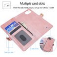 thumbnail image 6 of for iPhone 16e PU Leather 2 in 1 Case, Detachable Magnetic Wallet Case with Card Holder, Removable Flip Folio Cover with Stand Shockproof Protective Phone Cover, Compatible with MagSafe, Rosegold, 6 of 8