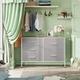 thumbnail image 4 of WLIVE Dresser for Bedroom with 5 Drawers, Wide Bedroom Dressers with Drawer Organizers, Chest of Drawers, Fabric Dresser for Living Room, Closet, Hallway, Light Grey, 4 of 8
