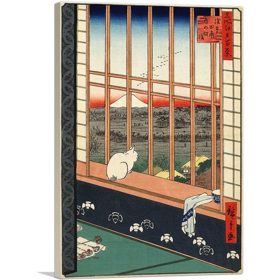 ARTCANVAS Asakusa Rice Fields and Torinomachi Festival 1857 Canvas Art Print by Utagawa Hiroshige - Size: 26" x 18" (0.75" Deep)