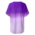 thumbnail image 6 of LYXSSBYX Womens Plus Size Shirts Summer Women's Fashion Gradient Printed Blouse V-neck Short Sleeve Loose T-shirt Tops, 6 of 7