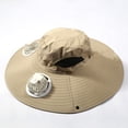 thumbnail image 5 of USB Charging Detachable Solar Charging Fan Built In Large Brim Hat Summer Outdoor Sun Hat Men's Climbing And Fishing Hat (two Fan Styles) Mens Boating Hats Woman Beach Bag Cord for Hat Cute Fall Hats, 5 of 6