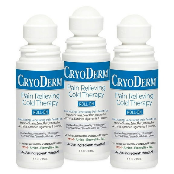 Cryoderm 3 oz Roll-On 3-Pack