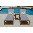 thumbnail image 2 of Laguna 3-Piece Eucalyptus Wood Outdoor Patio Furniture Chaise Lounge Set w/2 Chaise Lounges and Side Table, 2 of 7